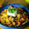 Mexikanischer Reis mit Bohnen und Gemüse